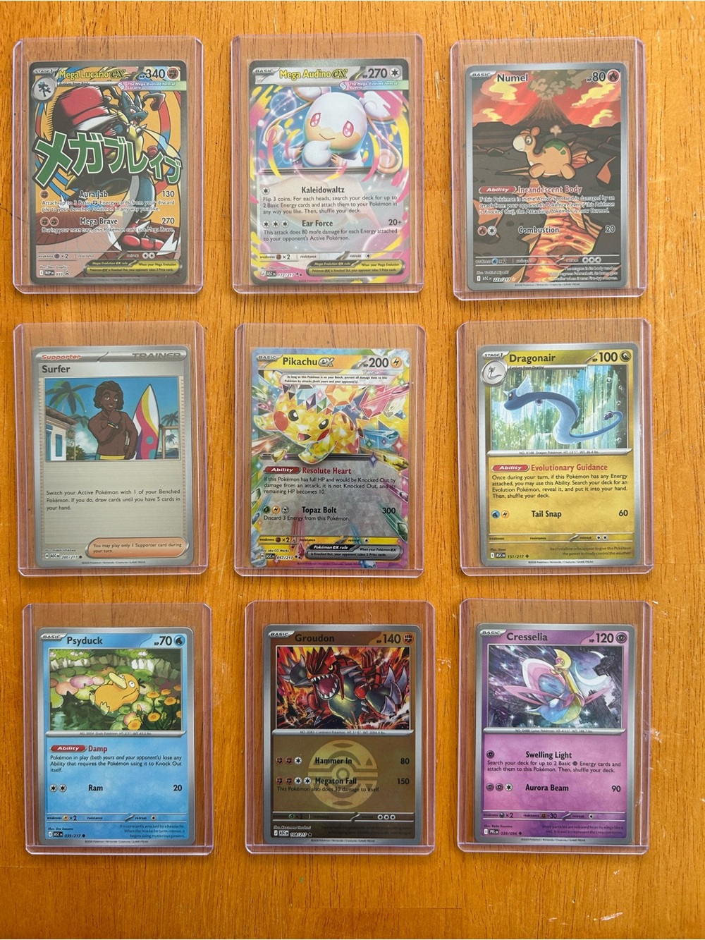 NEW Pokémon Ascended Heroes. Pikachu, Psyduck, Mega Lucario EX, etc. Lot of 27